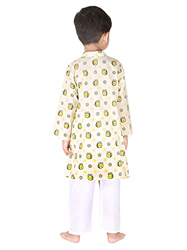 Image of Baby Boys Ethnic Wear | Handloom Cotton Kurta Pajama Set for Festivals | Comfortable & Stylish Traditional Kids Kurta Pyjama Set