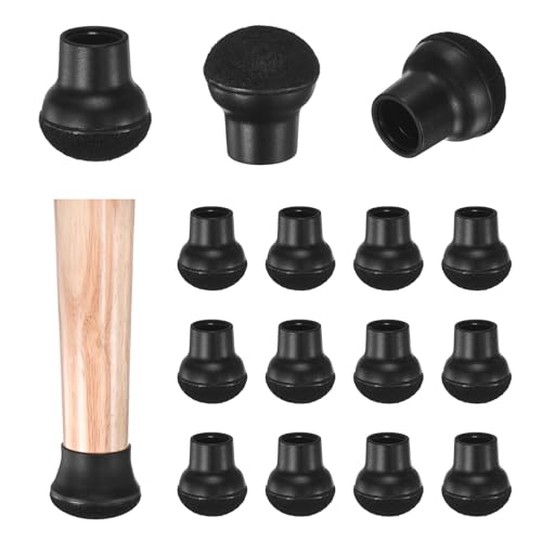 Image of M METERXITY 16-Pack Chair Leg Floor Protectors, 0.55 inch-0.75 inch Silicone Cups Round Felt Furniture Pads for Chairs /Tables in Hardwood Floors /Tile Floors, Chair Leg Covers [Black]