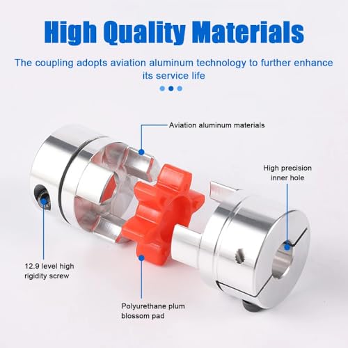 Wellenkupplung, Flexibel, 2 auf 1 10 Mm X 14 Mm Kupplungen Spider Plum Wellenkupplung OD30 Mm X L40 Mm Plum Kupplungswelle, Aluminiumlegierung Plum Motorverbinder CNC Backenspinne (10 Mm 14 Mm)
