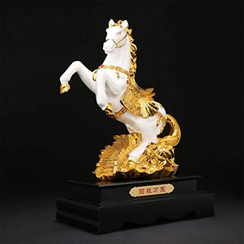 Décoration maison statue de cheval combat debout ornement Feng Shui bureau
