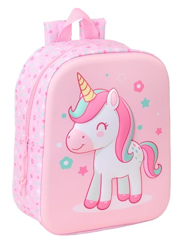 safta Unicorn 3D - Zaino per asilo 3D, adattabile al carrello, facile da pulire, ideale per bambini di diverse età,...