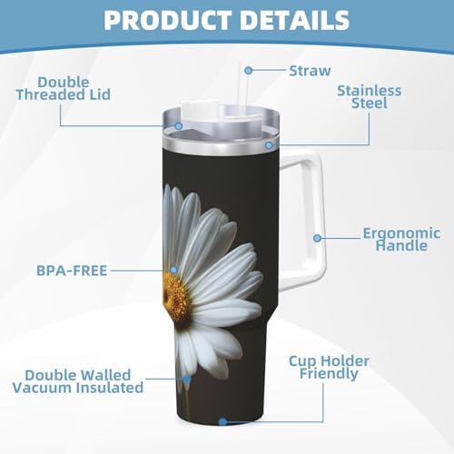 Vaso térmico de acero inoxidable 40oz con asa y sorbete miniatura 6