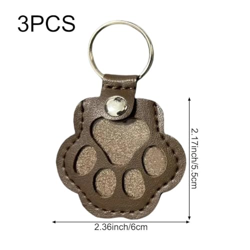 Ymxygz 3 Stücke Leder Katze Pfote Keychain Tragbare Pet Haar Memorial Andenken Keychain Schlüsselring Für Haustier Gedenk