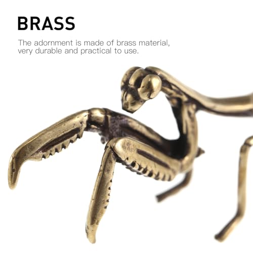Figurilla Decorativa Mantis de Latón Oro 2.83" miniatura 5