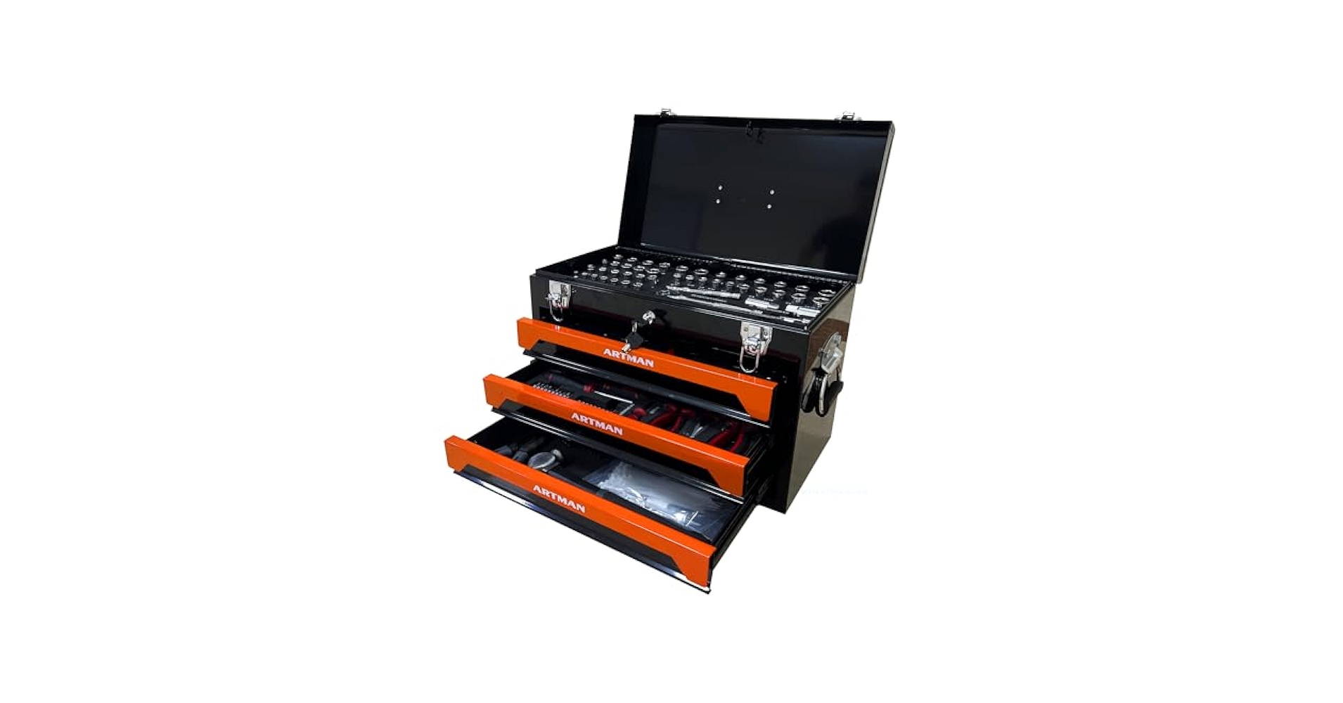 専用BOX 3 Drawers Heavy Duty Metal Tool Box with 439-Piece Mechanics