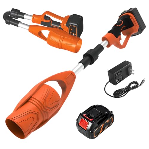 Dmuchawa ręczna, dmuchawa bez sznurka, bateria 3000 Mah i szybka ładowarka Elektryczne dmuchawy ogrodowe Turbodoładowane 29000 R/min do czyszczenia ogrodowych patios Podjazd Liście,Orange