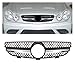 Compatible with Mercedes Benz CLK Class W209 CLK63 CLK550 CLK320 2003-2009 Front Grills Grille Upper Bumper Hood Mesh Air Intake Grille(Silvery)