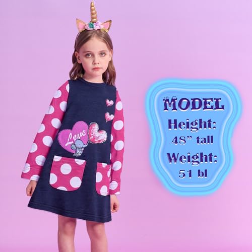 VIKITA Toddler Girls Dresses Winter Long Sleeve Girl Casual Clohtes for Kids 2-12 Years Xmas Gift2