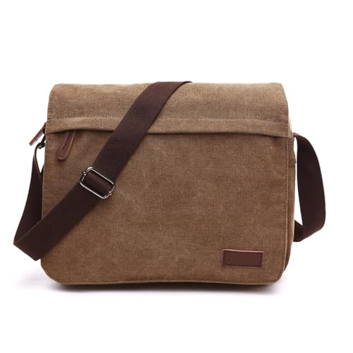 EXAMEEEU Crossbody Bag Men Single Shoulder Messenger Canvas Bag Men's Fashion Portable Outdoor Computer Bag(Inthecoffee)
