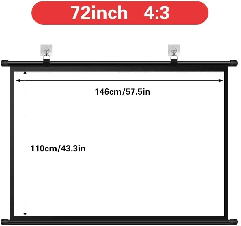 Pantalla portátil para proyector 72 pulgadas HD 4:3 16:9 miniatura 7