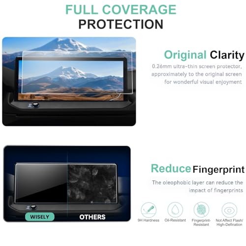 Image of Wisely Premium Screen Guard for Toyota Innova Crysta 2023 GX V-X ZX FACELIFT 8-Inch Display Car Infotainment System Protector Accessories, Touch Responsive, HD Clear, Easy Installation