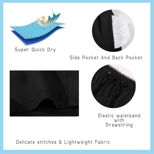 SNOW DREAMS Boys Swim Trunks Quick Dry Swim Shorts Lightweight Bathing Suits with Pocket4