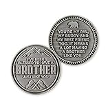 Brothers Coin, Blessed to Have a Brother Like You, Pocket Keepsake Gifts of Appreciation for Boys & Men, Birthday & Distance Gifts, Tokens of Appreciation for Family