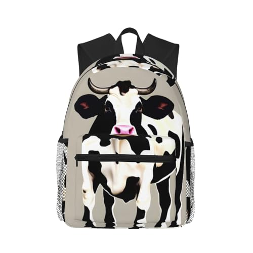 Sac à dos avec poches pour université léger homme et femme motif vache