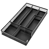 Loyanger Metal Mesh Desk Drawer Organizer Tray, 6 Compartments 11βx6βx1.5β