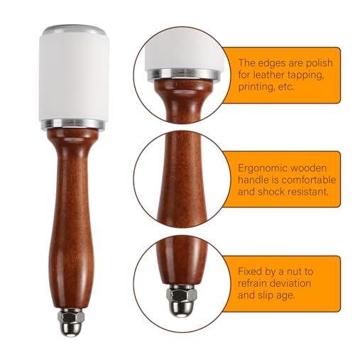 WUTA Leather Carving Hammer Professional Leather Mallet Leatherworking Maul Nylon Head Hammer for Handmade DIY Tools by WUTA - Used condition - Image 4