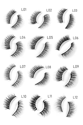 Image of Imagic PROfessional Synthetic Fibers False Eyelashes, Natural & soft 100% Handmade 3D Eyelashes Pack 10 Pairs of 1 box