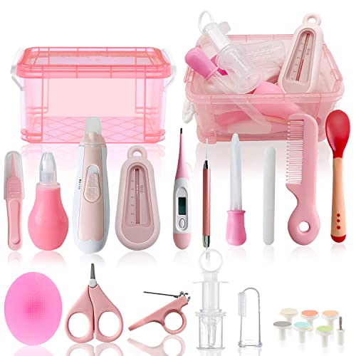 Image of Baby Grooming Kit, 25 in 1 Baby Healthcare and Grooming Kit, Baby Electric Nail Trimmer Set Newborn Nursery Health Care Set for Newborn Infant Toddlers Boys Girls Shower Gifts (0-3 Years+) (Red)