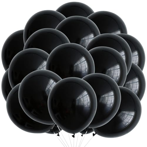 Koboko Schwarze Luftballons 20 Stk 10 Zoll Schwarze Ballons Geburtstag Luftballons Schwarz Geburtstagsdeko Matt Schwarz Latex Helium Luftballons für Geburtstag Hochzeit Party Deko Casino Deko