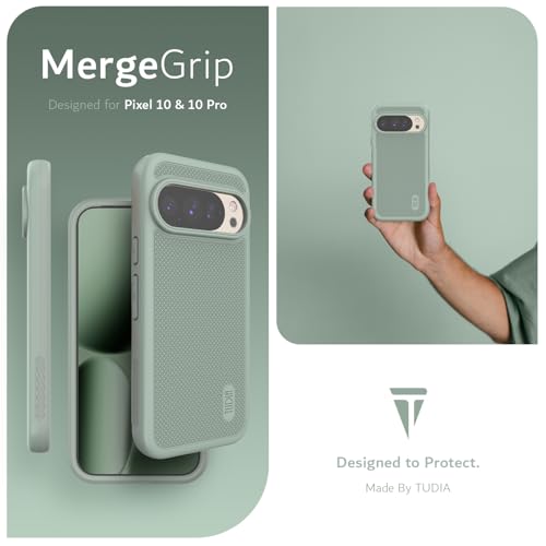 Image of TUDIA MergeGrip Magsafe Compatible for Pixel 10 & 10 Pro Case - Green Lily