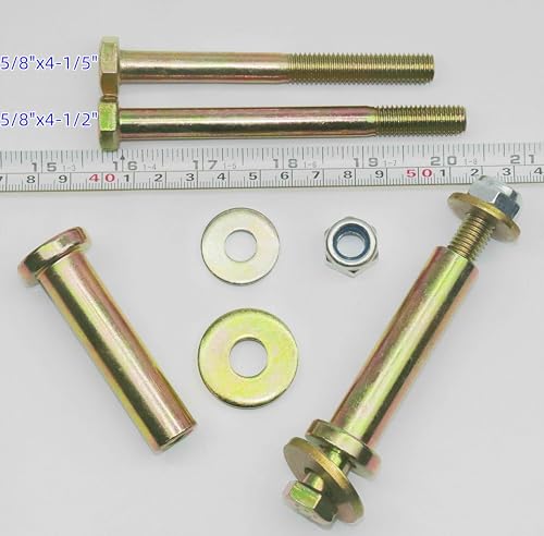 Image of M10 x 110mm Hex Bolt and Nylon Lock nut Flat Washer Assortment Kit by Color Galvanization,Alloy Steel,Grade 8.8.(8pcs Pack), 4-1 /2 inch Axle rods for kubota BX 25 Mower Deck Wheel Bolt, by Metalsuberg