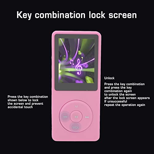 AMONIDA Reproductor MP3 MP4, Portátil, Ligero, Pantalla de 1,8 Pulgadas, Memoria de 8GB para Entusiastas de los Deportes (Pink) - imagen 5
