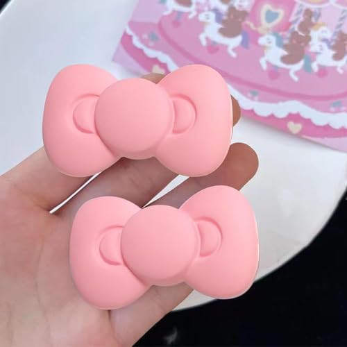 Puryupearl 1Set Of 2 Pink Bow Hair Clips Pink Bows For Girls , Bow Hair Barrettes For Women thumb #3