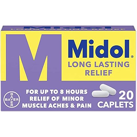 Midol Long Lasting Relief - 20 Caplets, Pack of 6 Cover