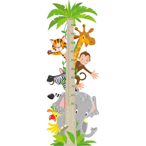 Toise enfant jungle lot de 2 décorations murales pour une chambre animée