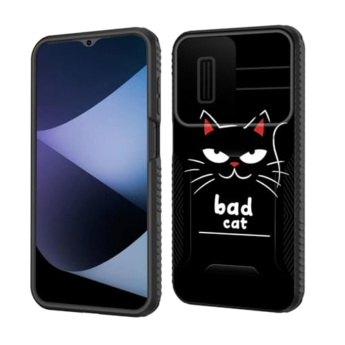 wiaekosef for Galaxy A16 5G Case Built in Slide Camera Lens Cover,Heavy Duty Shockproof Protection Dual Layer Case for Samsung Galaxy A16 5G 6.7" 2024,Funny Cat