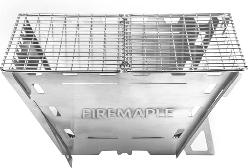 Fire-Maple キャンプ 焚き火台 バーベキューコンロ ステンレス製 グリル 焼き網付き コンパクト 軽量 五徳 折りたたみ 薪ストーブ ウッドストーブ 焚火台 BBQ 登山 アウトドア キャンプ用品 組み立て簡単 収納袋付きの商品画像（Amazon）