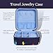 Kate Spade New York Navy Floral Travel Jewelry Case, Small Jewelry Box to Organize Rings, Necklaces, Earrings, Garden Toss