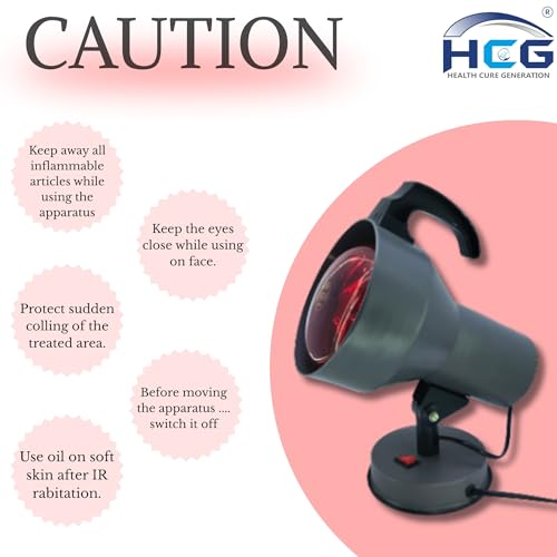 Image of Model 03 Infrared Heat Therapy Lamp | 150W E27 Infrared Bulb, Metal Body, 230V Corded Electric | Physiotherapy Heat Lamp for Home & Clinic