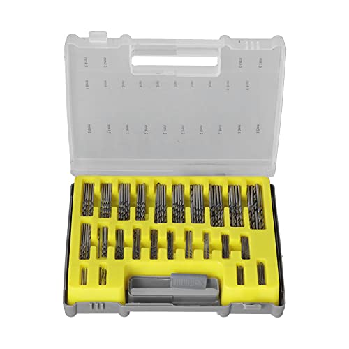 Juego de Brocas, Reemplazo de Brocas Helicoidales de 0,4 Mm a 3,2 Mm Professional Set de 150 brocas helicoidales HSS con Caja de Plástico para Manualidades, Fabricación de Relojes, Electrónica
