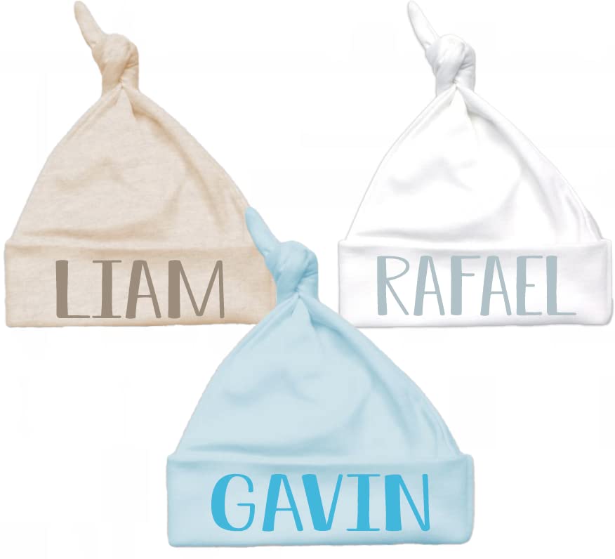 Personalized baby boy hat knotted baby beanie hat newborn