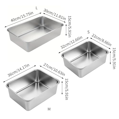 Arenero para gatos de acero inoxidable 304 rectangular miniatura 3