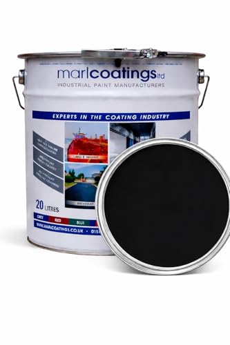 marlcoatings Heavy Duty Hardwearing Polyurethane Concrete Industrial (20L Black) Semi Gloss Floor Paint, Great for Garages, Car showrooms, Factories and Many other uses.