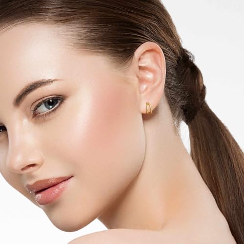 14K Gold Hoop Earrings 14K Gold Earrings for Women Small Hoop Earring Trendy Round Thick Open Womens Hoops Earring 12mm 25mm4