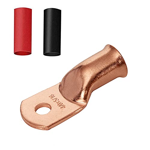 Cosses de fil de cuivre 4/0 AWG avec gaines thermorétractables pour câblage audio et marin
