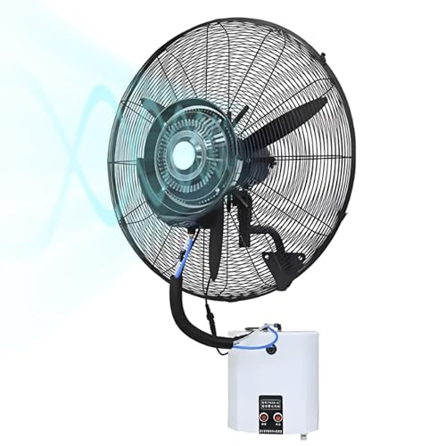 Genérico Ventiladores de Pared, Ventilador de Niebla Montado en la Pared, 26in 30in Ventiladores Nebulizador de Exterior con 15L Depósito Motor de Cobre Puro Fan Potente Industrial(30in/750mm)