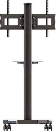 Miniatura 2 de Crimson M631 Carrito móvil con estante de metal, ajuste de altura e inclinación para pantallas de plasma, LCD o LED, negro, capacidad de peso de