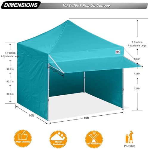 Image of ABCCANOPY 10x10 Commercial Pop up Canopy Tent with Awning Sidewall