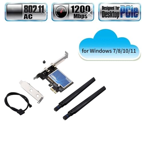 FV-AC1200 PCIE Network Card AC Dual Band WiFi Adapter Soporta IEEE 802.11a/b/g/n Velocidad Máxima 867Mbps para Auriculares y Altavoces miniatura 4