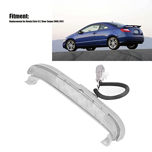 Third 3rd Brake Light, Center High Mount Tail Light Rear Stop Lamp US Version Replacement, Fit for EX 2 Door Coupe 2006-2011(White)