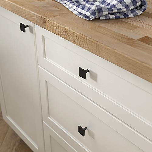Franklin Brass Simple Chamfered Square Kitchen Cabinet Hardware Drawer Handle Knob, 1-1/8-Inch (29mm), Flat Black, (Pack of 10) - Image 2