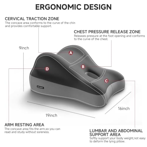 GDLKPS Multi-Position Wedge Pillow for Back Support,Multifunctional Positioning pad with Memory Foam can be Used for Heartburn, Acid Reflux, Back Pain, Neck Pain Relief (Grey) - image 2