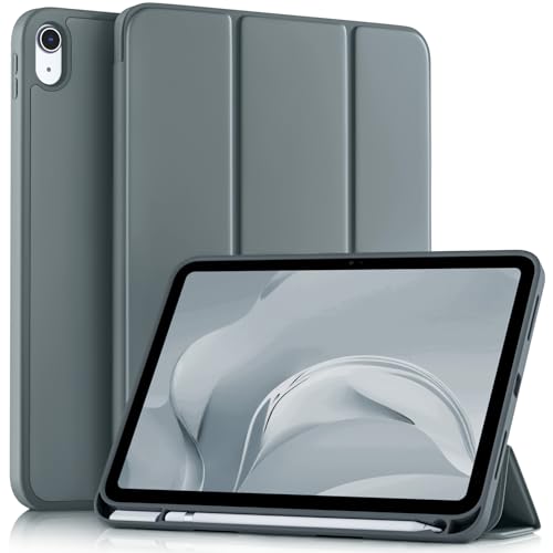 Image of Akkerds Compatible with iPad (A16) 11th Generation Case 11 Inch 2025, for iPad 10th Generation Case 10.9 Inch 2022 with Pencil Holder, Slim Trifold Stand Protective Cover with Soft TPU Back, Dark Grey