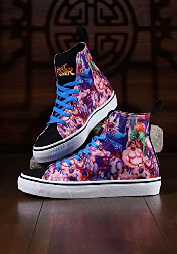 Women's Street Fighter High Top Sneakers, Arcade Pixel Character Lineup3
