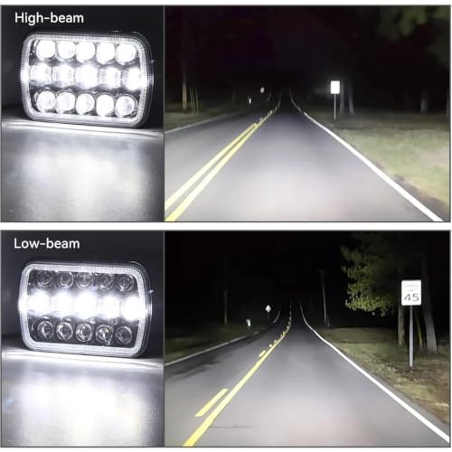 Faros LED 5x7 de alta potencia rectangular H6054 antiniebla H4 3