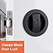 BE-TOOL Pocket Door Lock Zinc Alloy Round Door Lock with Color Coded Indicator, Sliding Embedded Door Lock Easy to Use for Bathroom Bedroom(Silver and Black)